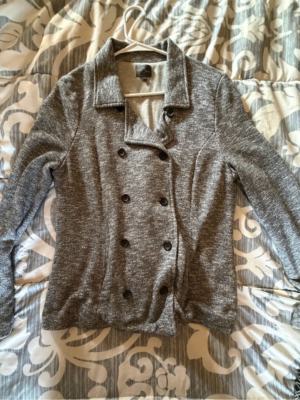 Market & Spruce Gray Double Breasted Knit Jacket Cardigan XL Stitch Fix